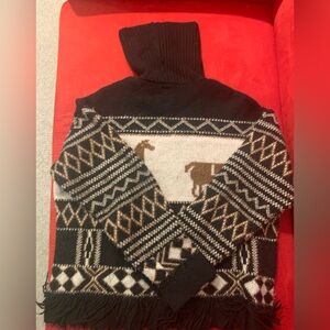 Zara girls JACQUARD LLAMAS SWEATER